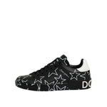 Dolce & Gabbana Black White Stars Low Top Men Sneakers Shoes