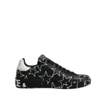 Dolce & Gabbana Black White Stars Low Top Men Sneakers Shoes