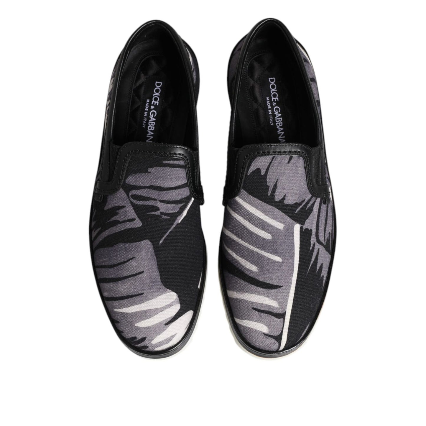 Dolce & Gabbana Black Tropical Slip On Men Sneakers Shoes