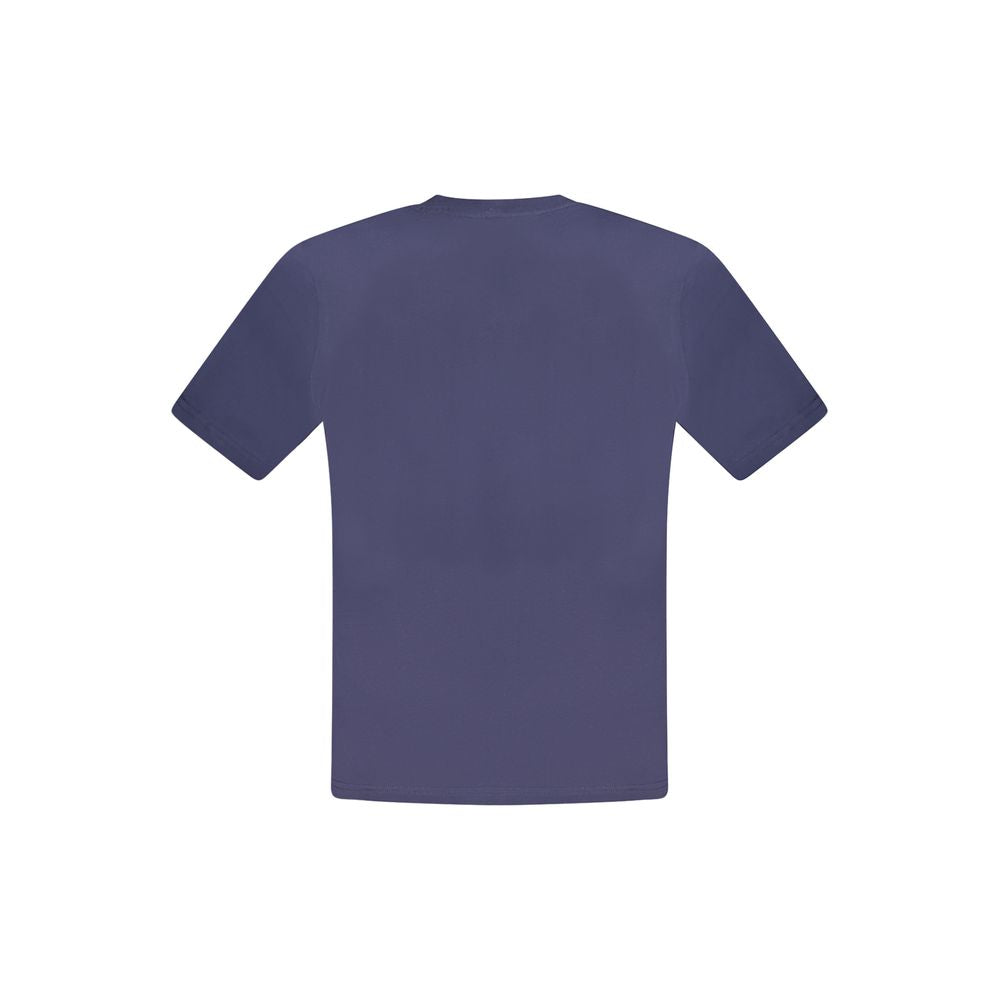Back view of North Sails Blue Cotton Men T-Shirt showcasing premium cotton material and crew neck style.