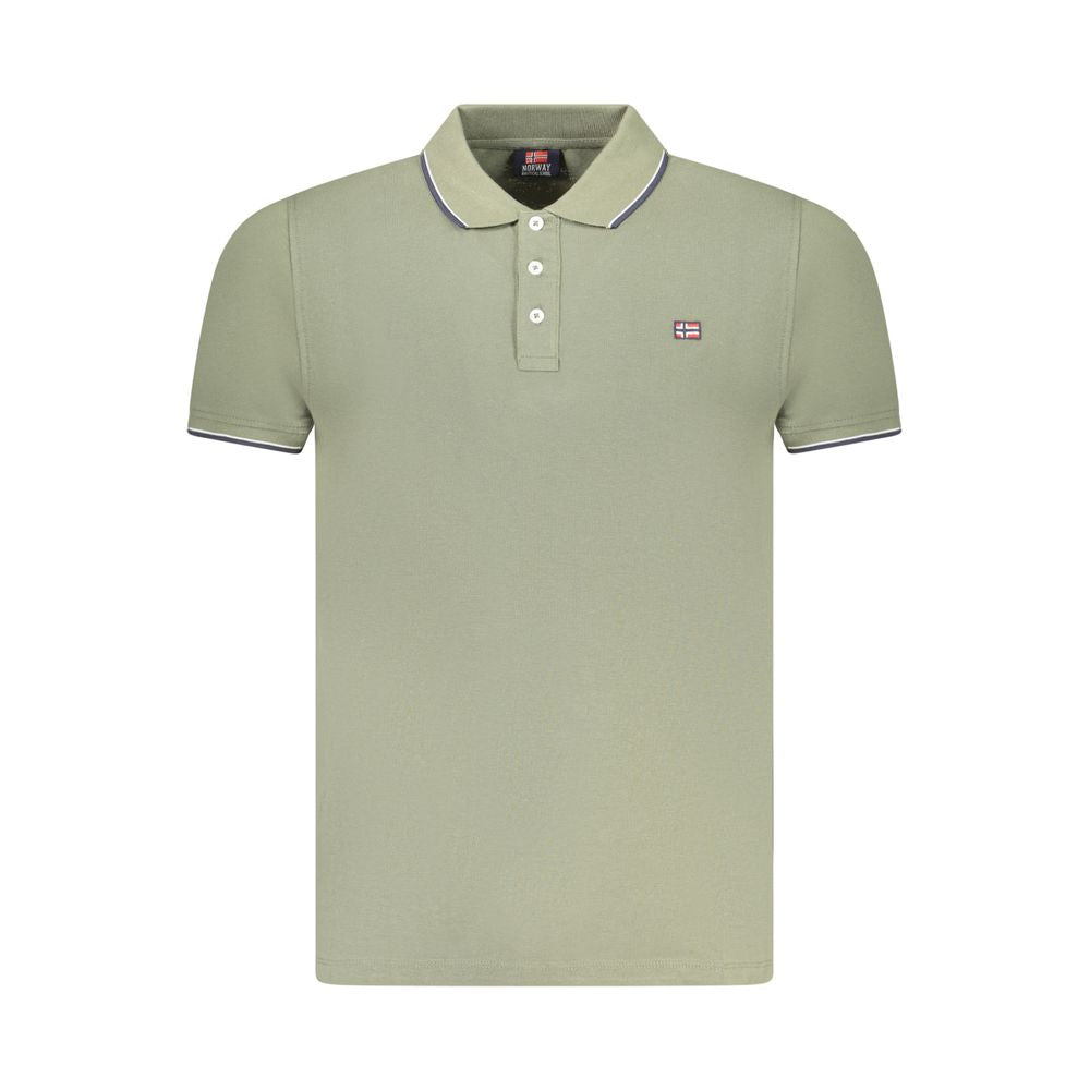 Norway 1963 Green Cotton Men Polo Shirt with three-button detail, contrasting accents, and signature logo appliqué.