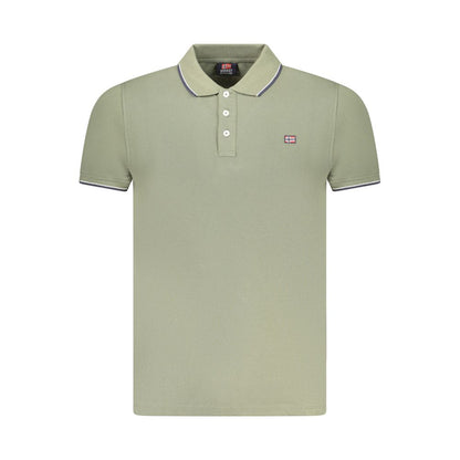Norway 1963 Green Cotton Men Polo Shirt with three-button detail, contrasting accents, and signature logo appliqué.