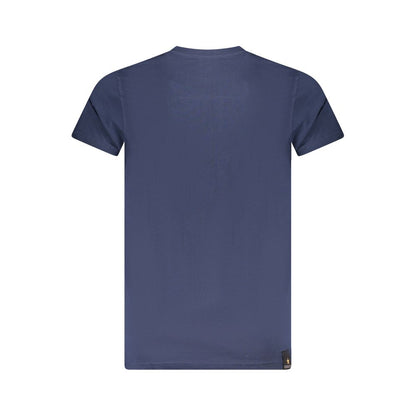 Accademia Militare Blue Cotton T-Shirt with short sleeves, crew neck, and logo print.