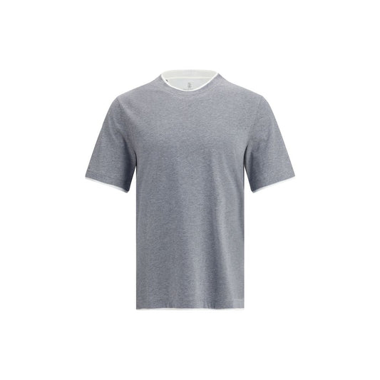 Brunello Cucinelli Gray Cotton T-Shirt