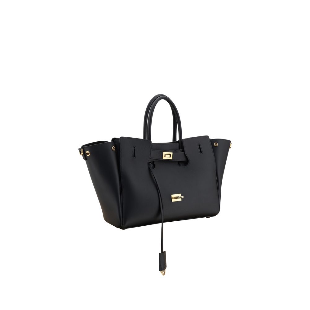 Front view with bag zipped and handles upright.