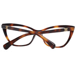 Max Mara Brown Women Glasses Frame in cat eye style with brown full-rim plastic frame, size 54-15-140, includes branded case.