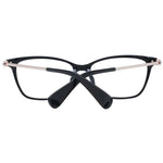 Max Mara Black Women Glasses Frame, full-rim plastic, rectangle style, demo lenses, includes branded case.