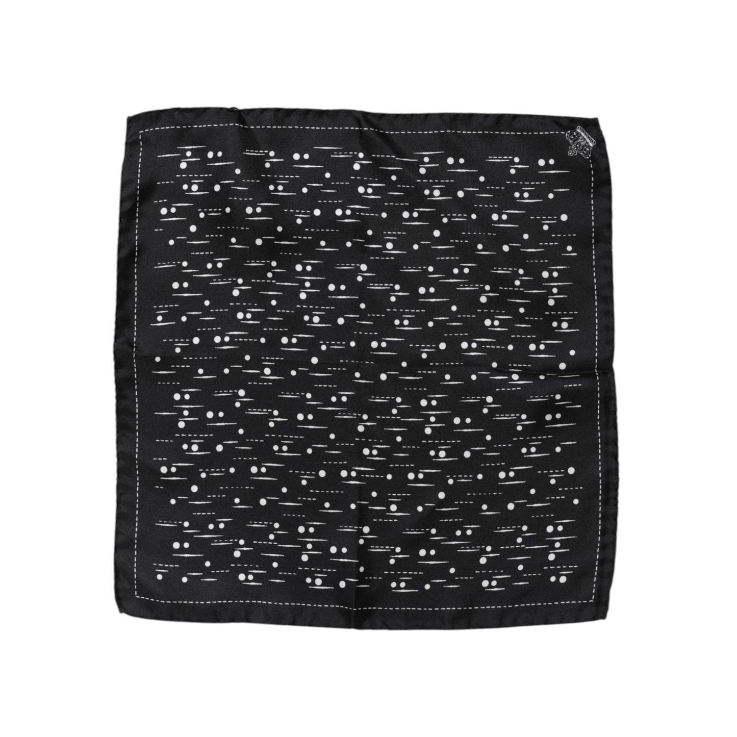 Dolce & Gabbana Black White Printed Square Men Foulard Scarf