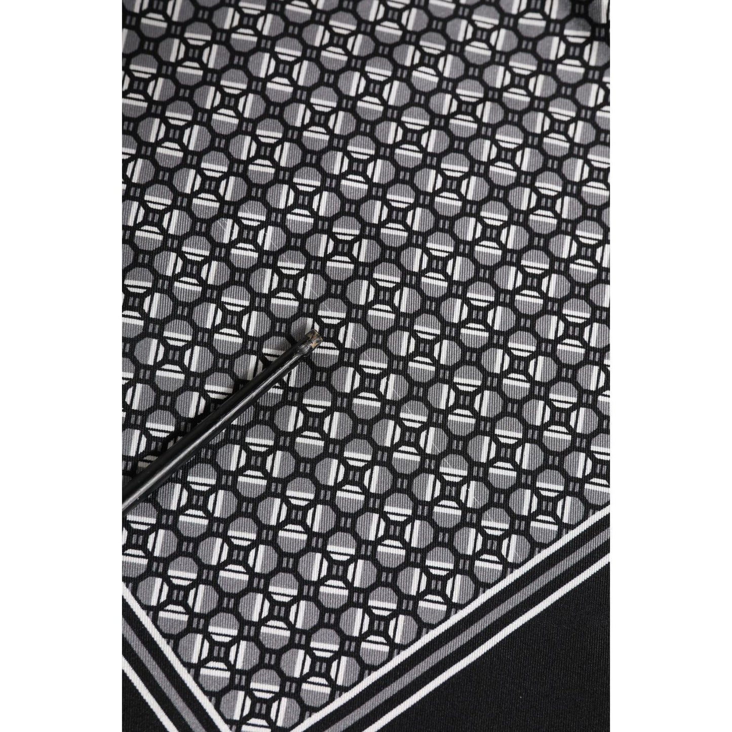 Dolce & Gabbana Black White Patterned Square Foulard Scarf