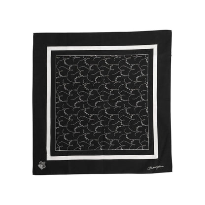 Dolce & Gabbana Black White Printed Square Foulard Scarf