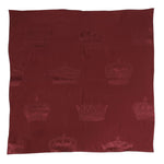 Dolce & Gabbana Maroon Silk Crown Square Men Foulard Scarf MS7245