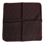 Dolce & Gabbana Maroon Black Printed Square Men Foulard Scarf