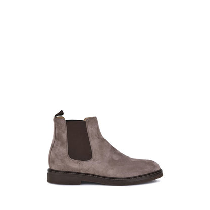 Brunello Cucinelli Brown Calf Leather Bos Taurus Chelsea Boots