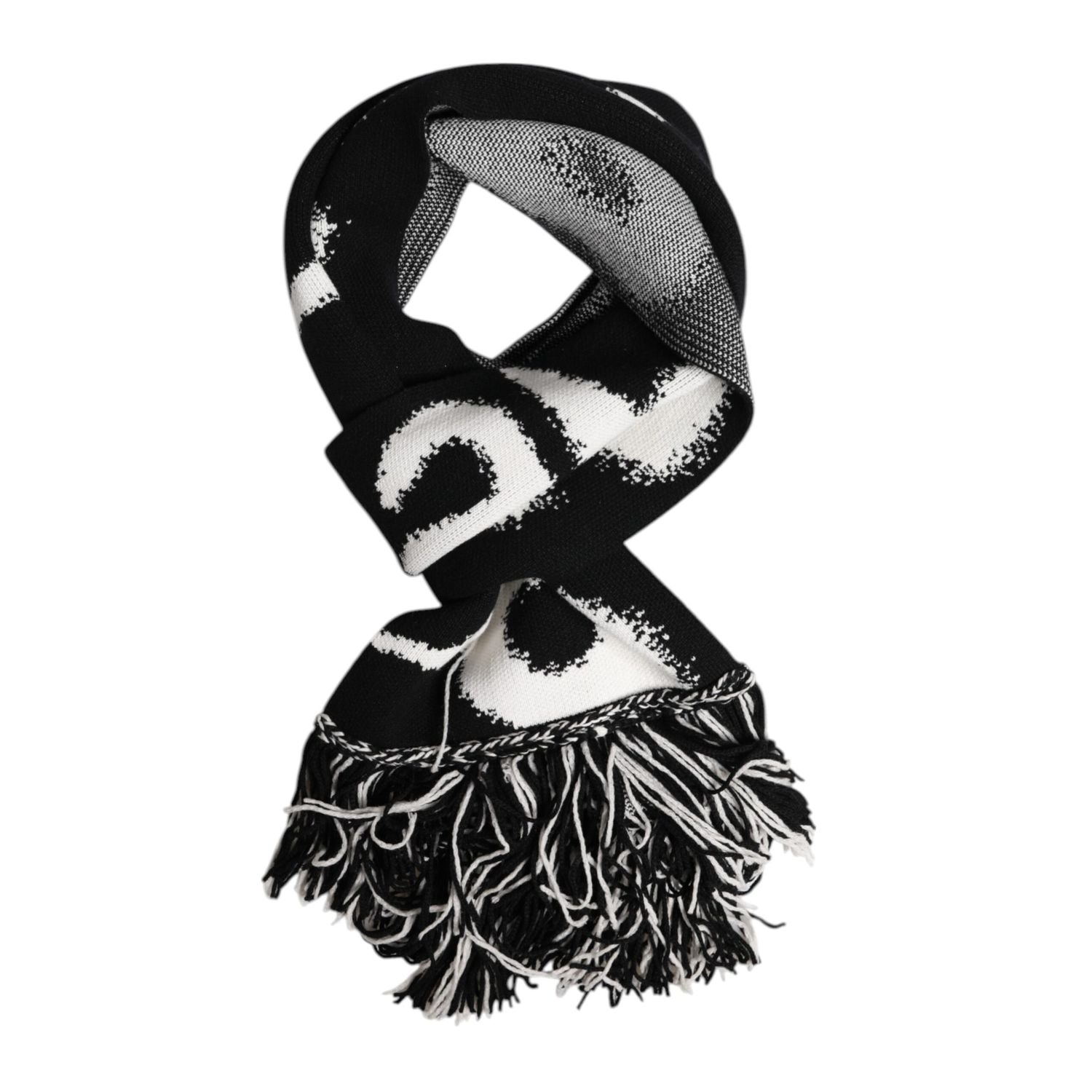 Dolce & Gabbana Black Logo Neck Warmer Wrap Men Shawl Scarf