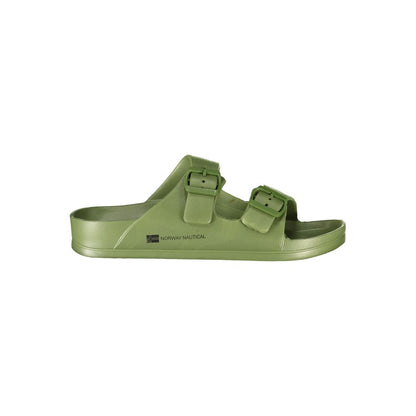 Norway 1963 Green Plastic Men Sandal with two adjustable buckles and iconic logo, perfect blend of chic design and comfort.