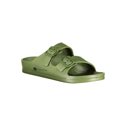 Norway 1963 Green Plastic Men Sandal with adjustable buckles, sleek design, and vibrant finish for modern style and comfort.