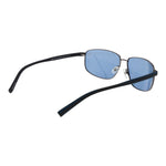 Timberland Gray Men Sunglass with gunmetal full-rim frame, polarized grey lenses, 100% UVA & UVB protection, and branded case.