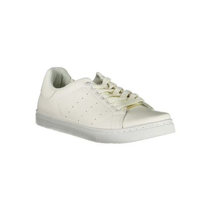 Norway 1963 White Polyester Sneaker with laces and contrast details, featuring print and logo for sports footwear enthusiasts.