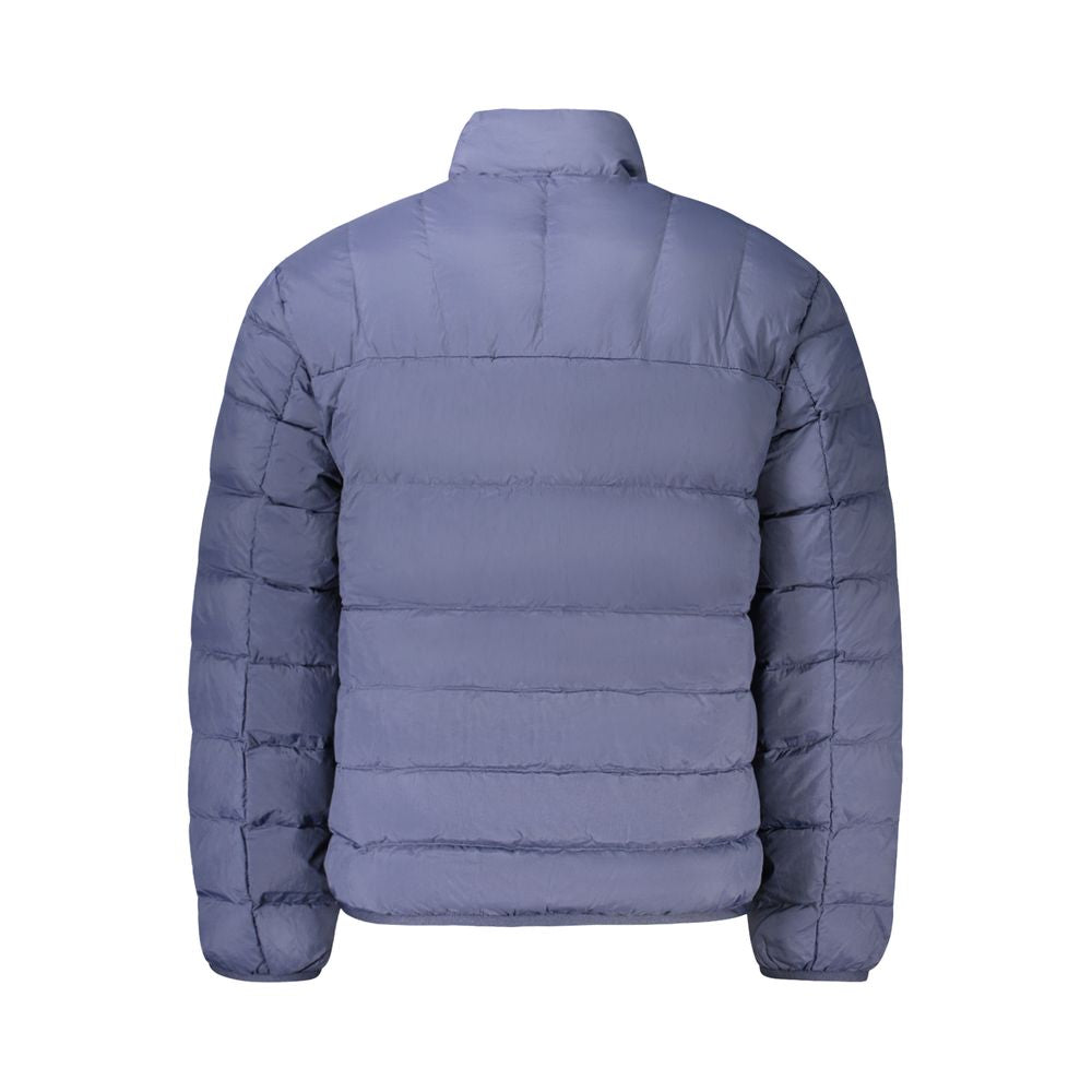 Alt Tag: Back view of Tommy Hilfiger Blue Polyamide Men Jacket with insulation and sleek zip closure