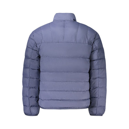 Alt Tag: Back view of Tommy Hilfiger Blue Polyamide Men Jacket with insulation and sleek zip closure
