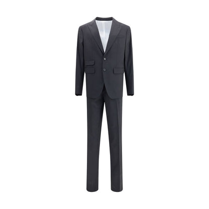 Dsquared² Black Fleece Wool Two-Piece Suit