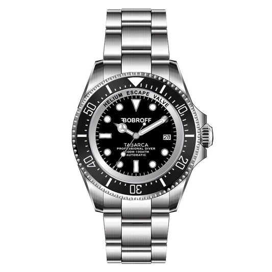 Bobroff Gray Stainless Steel Dress Watch