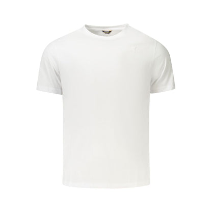 K-WAY White Cotton Men T-Shirt with logo, short sleeves, crew neck, casual chic style, premium cotton, comfortable and durable for everyday wear.