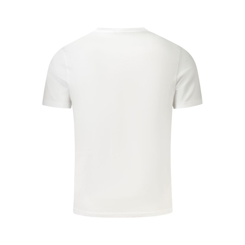 Back view of K-WAY White Cotton Men T-Shirt with short sleeves and classic design.