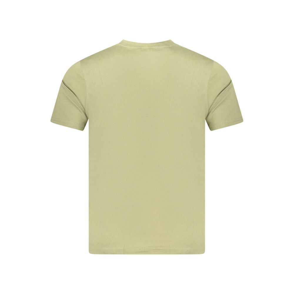 Back view of K-WAY Green Cotton Men T-Shirt showcasing its simple design and short sleeves.