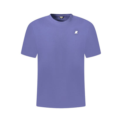K-WAY Blue Cotton Men T-Shirt with logo, short sleeves, crafted for fashion-forward style, timeless elegance, premium cotton material.