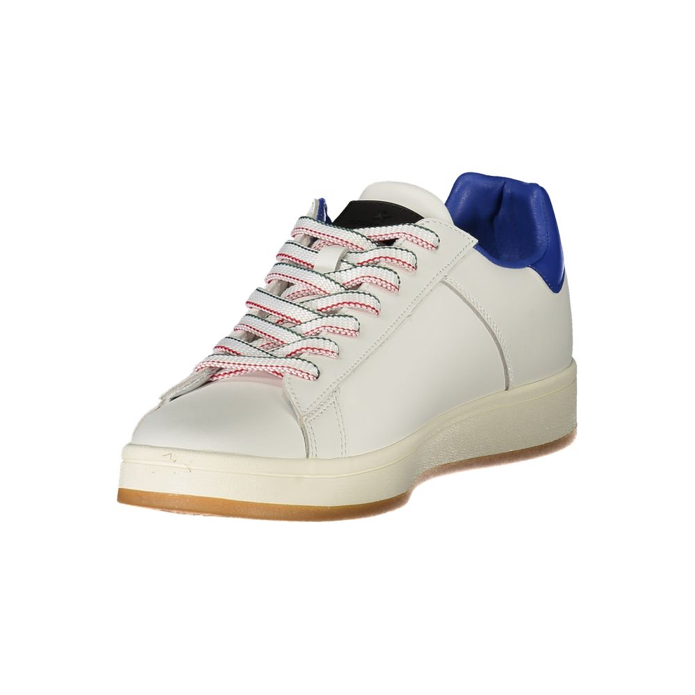 Esercito 1659 White Leather Men Sneaker with royal blue accents and chic design for style and performance.