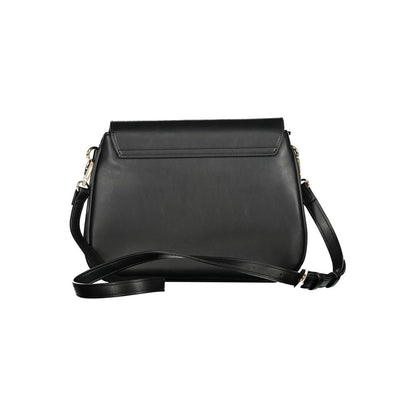 Mario Valentino Black Polyethylene Handbag with adjustable removable strap, 2 compartments, internal pockets, zip closure