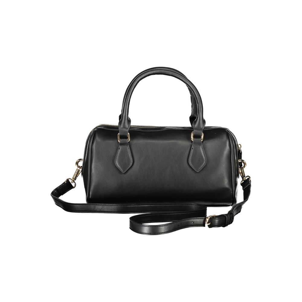 Mario Valentino Black Polyethylene Handbag with handles and removable strap