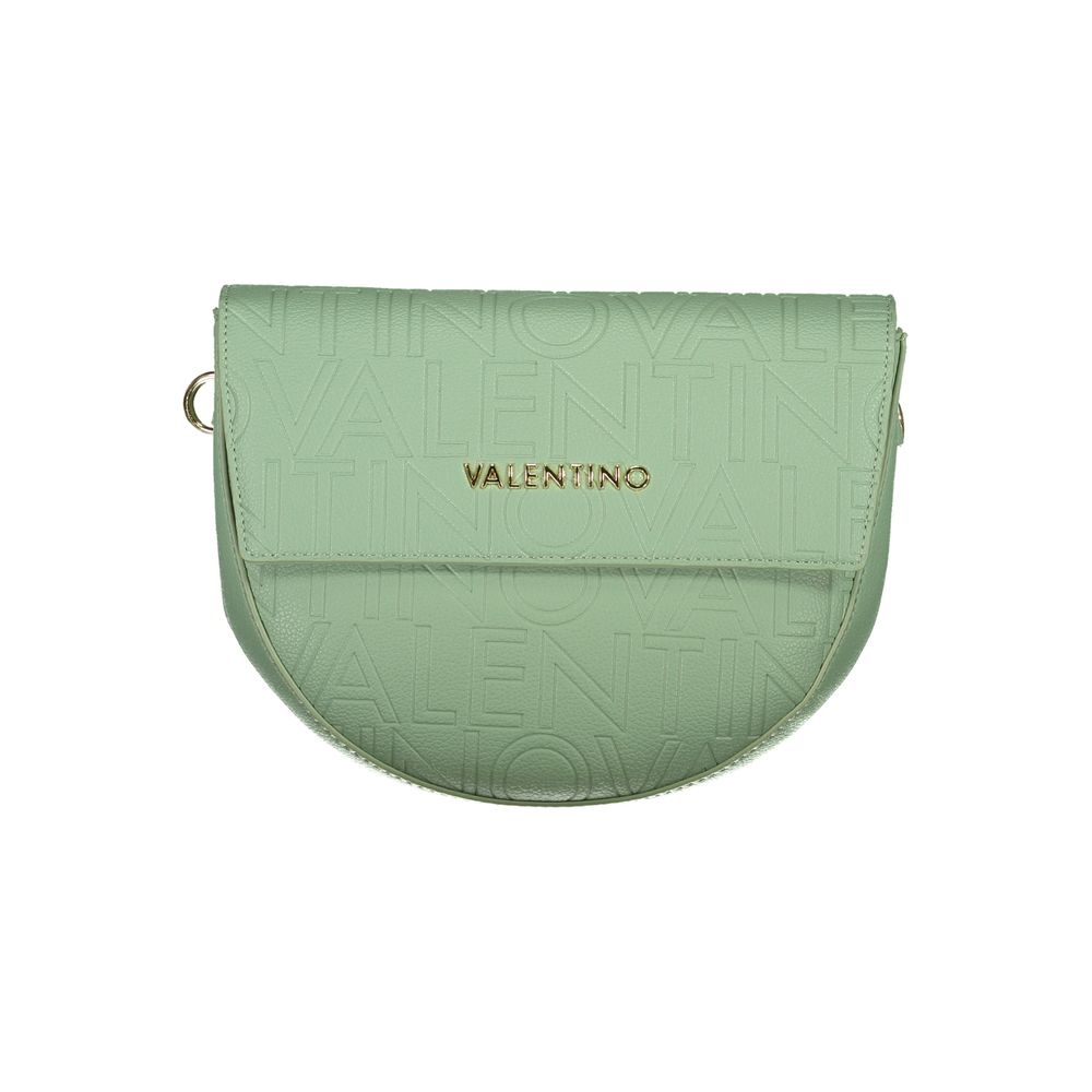 Mario Valentino Green Polyethylene Handbag with logo and removable straps, featuring internal compartments and pockets.