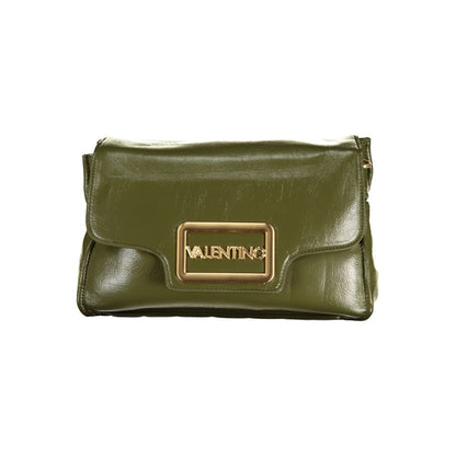 Mario Valentino Green Polyethylene Handbag with logo, removable handle, adjustable strap; stylish fashion accessory.