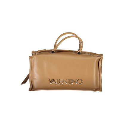 Mario Valentino Beige Polyethylene Handbag with two handles, adjustable strap, external and internal pockets, and zip closure.