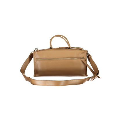 Mario Valentino Beige Polyethylene Handbag with adjustable, removable strap, dual handles, external and internal pockets, zip closure.