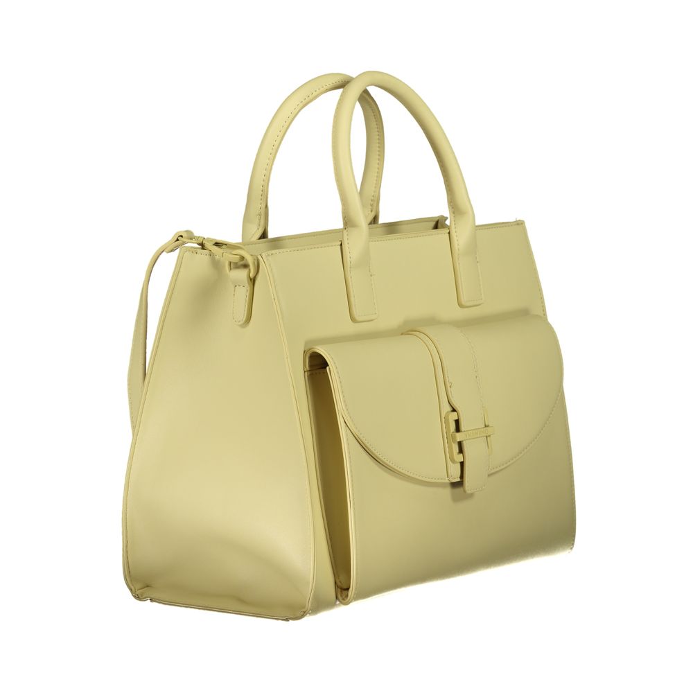Mario Valentino Green Polyethylene Handbag with adjustable strap, external pocket, and logo.