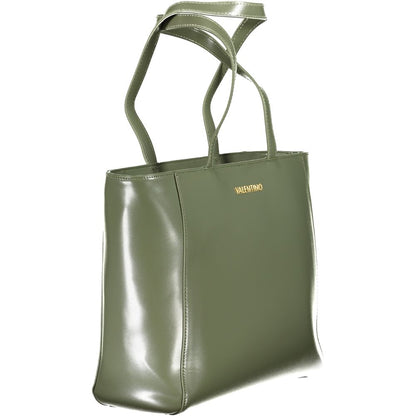 Mario Valentino Green Polyethylene Handbag with zip closure and logo featuring 2 handles, 1 internal pocket, and phone space.