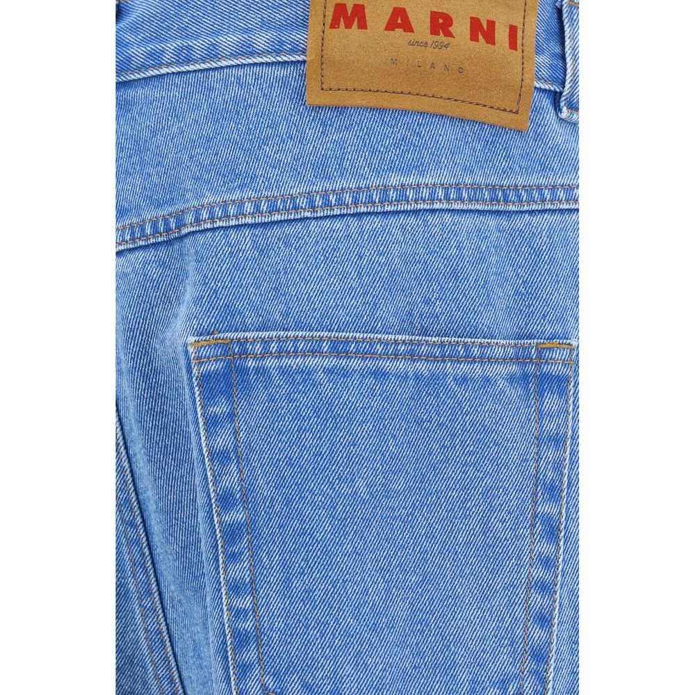 Marni Light Blue Cotton Straight-Leg Jeans