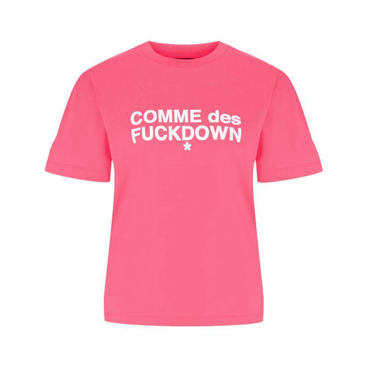 Comme Des Fuckdown Pink Cotton Tops & T-Shirt
