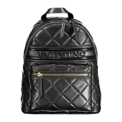 Mario Valentino Black Polyethylene Backpack with handle, adjustable straps, external and internal pockets, zip closure, contrasting details.