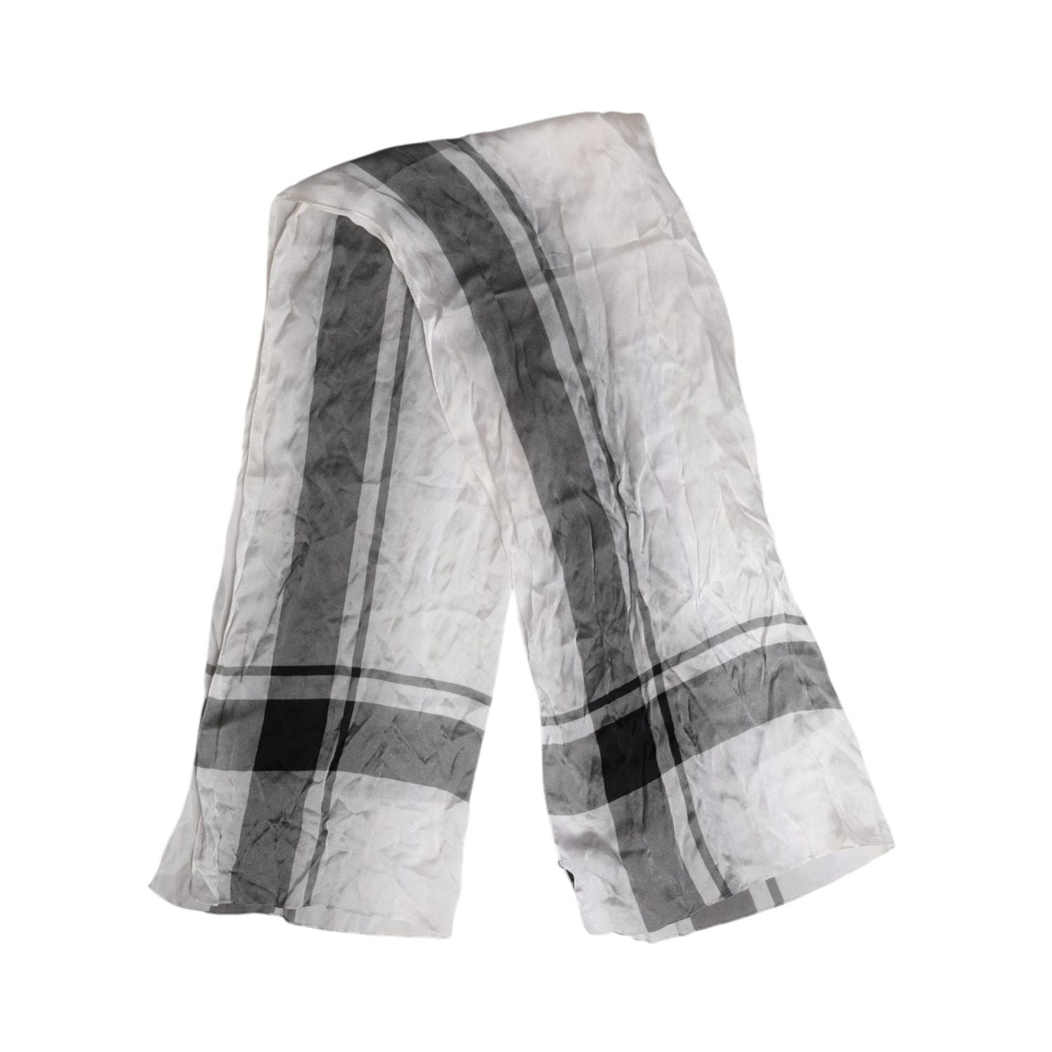 Dolce & Gabbana White Black Silk Warmer Wrap Foulard Scarf