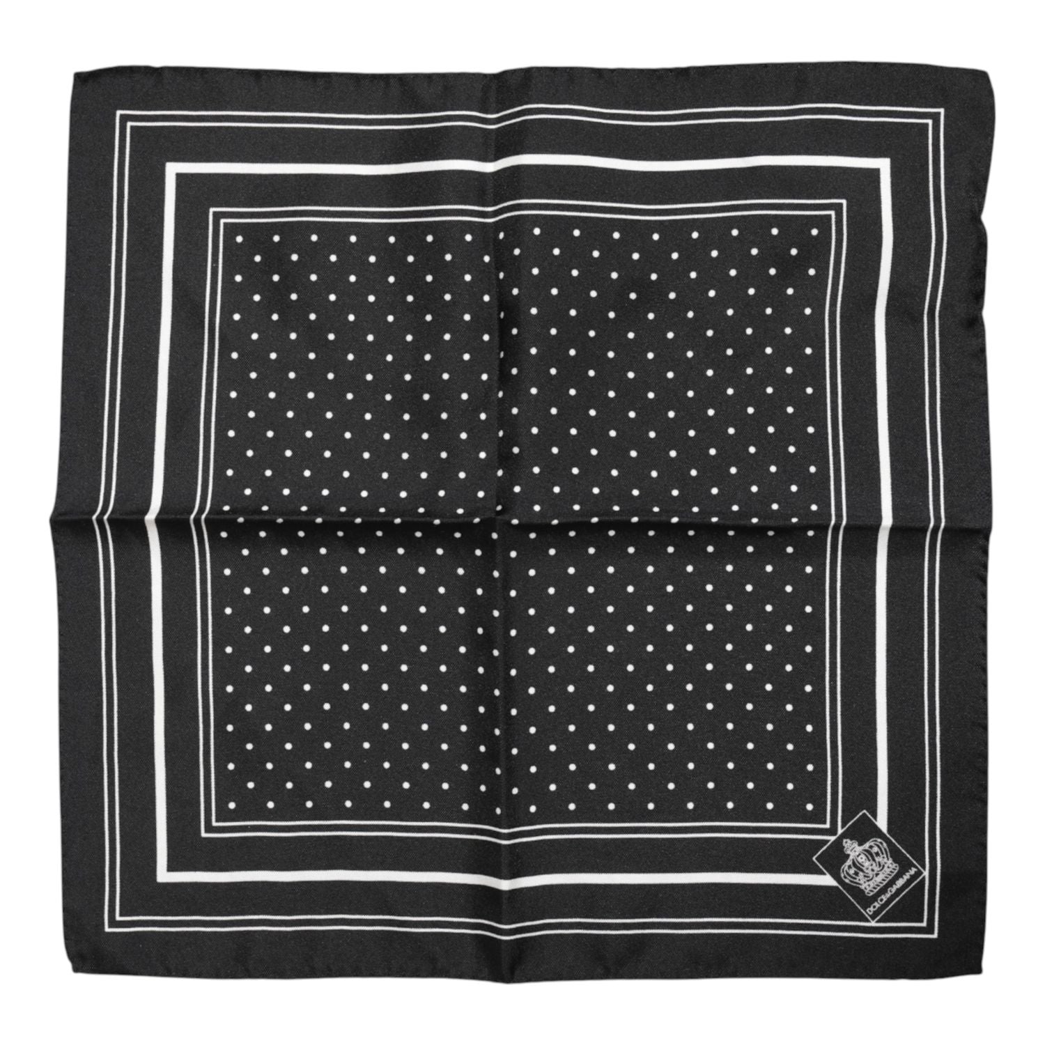 Dolce & Gabbana Black White Polka Dot Men Foulard Scarf