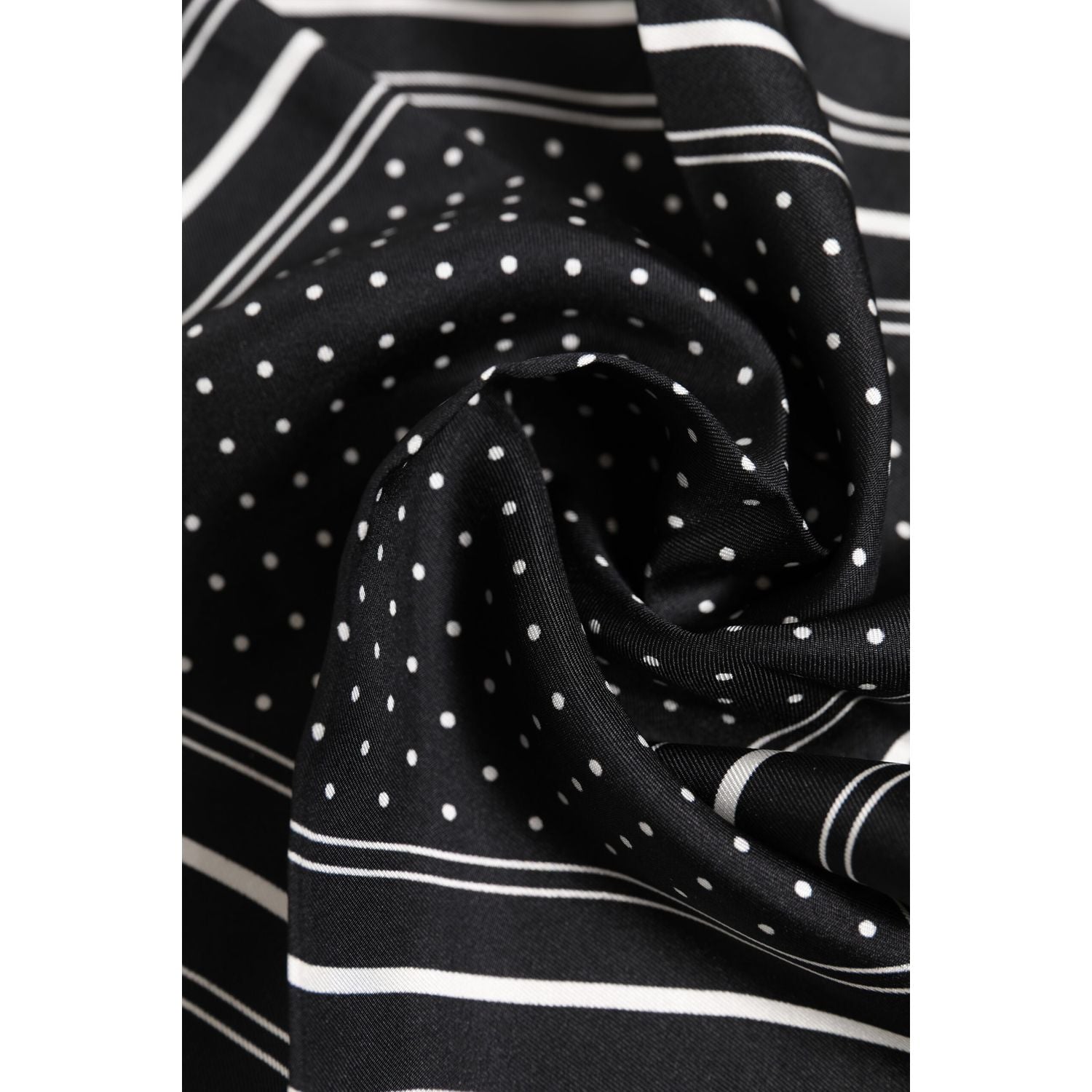 Dolce & Gabbana Black White Polka Dot Men Foulard Scarf