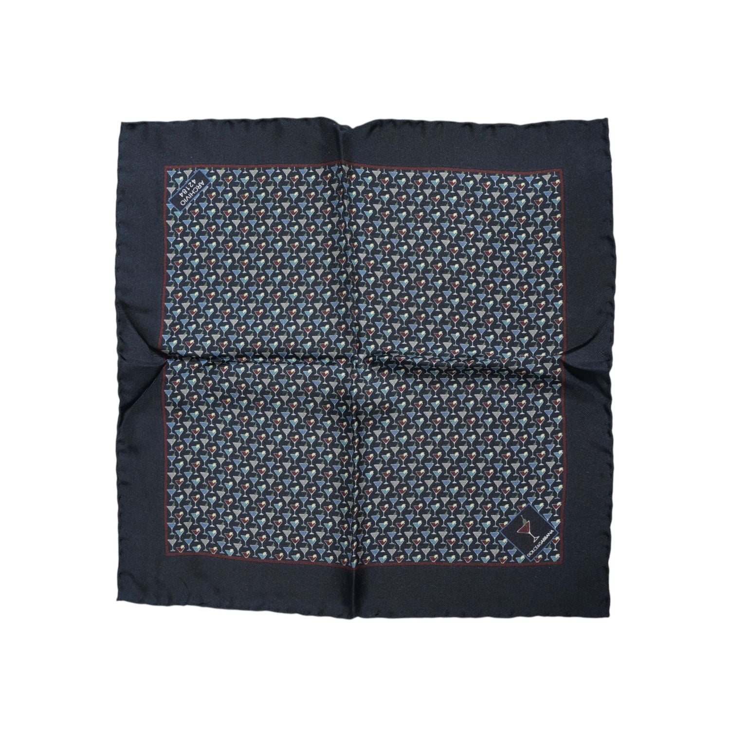 Dolce & Gabbana Blue Cocktail Silk Square Foulard Scarf