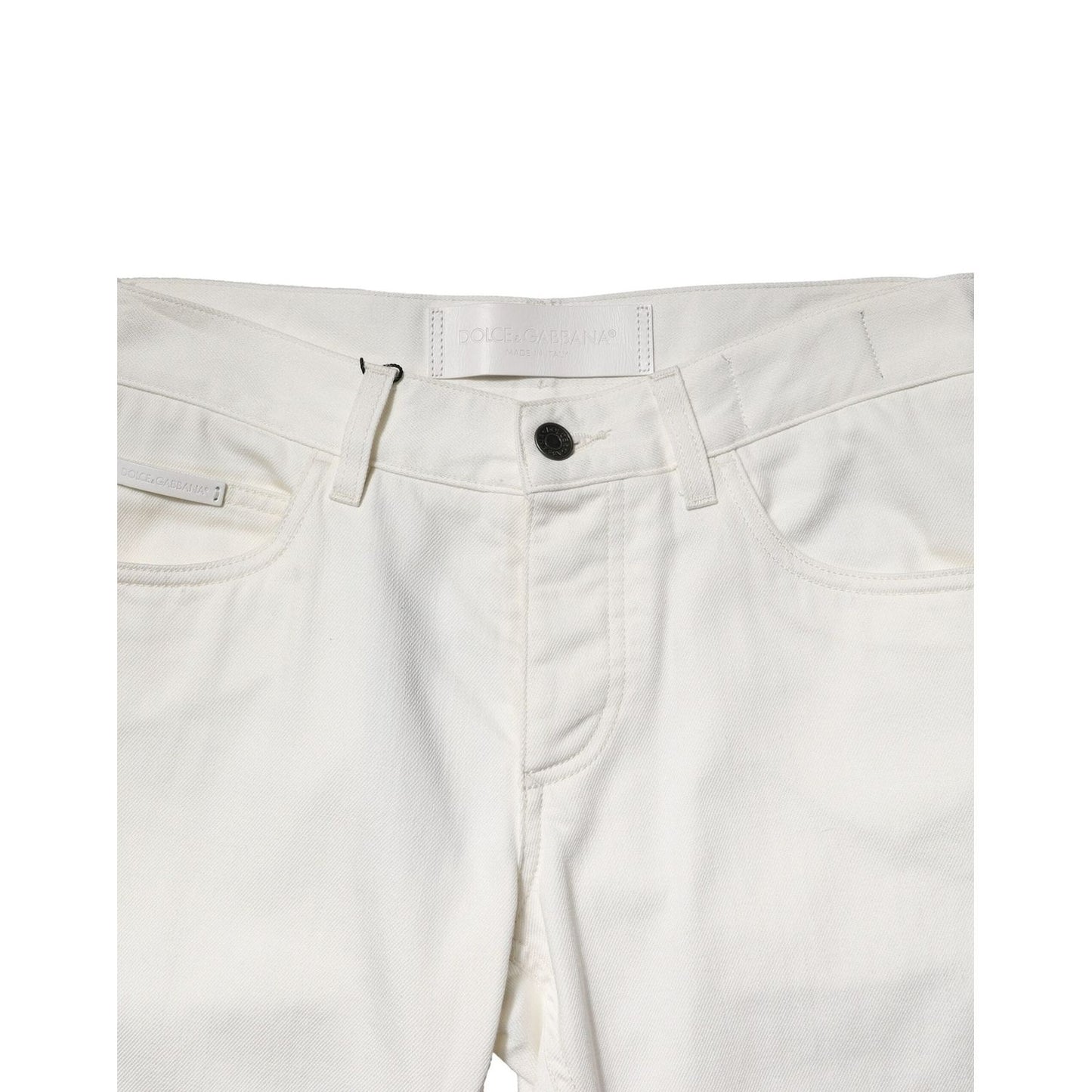 Dolce & Gabbana White Cotton Skinny Men Denim Jeans