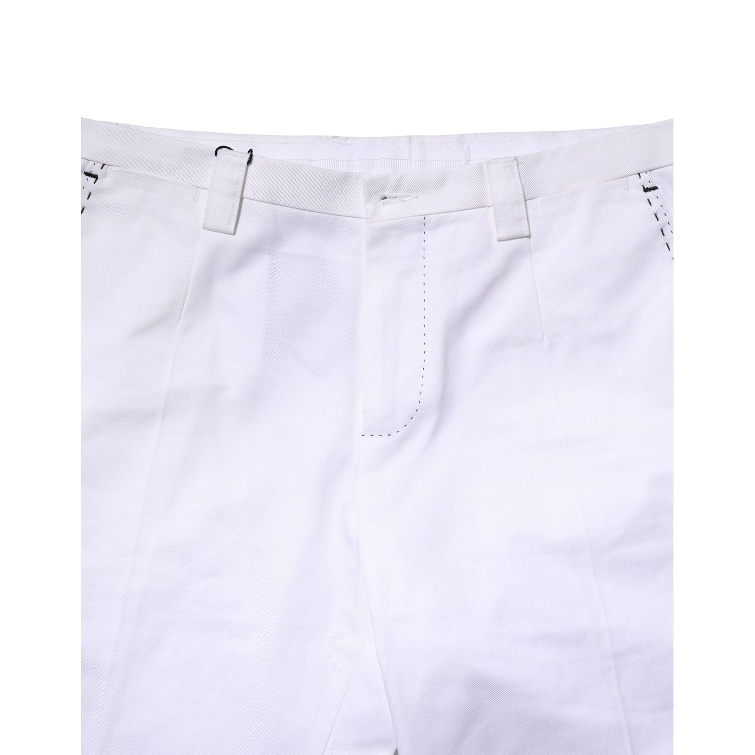 Dolce & Gabbana White Cotton Straight Logo Men Pants