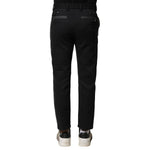 Dolce & Gabbana Black Gray Cotton Tapered Men Pants