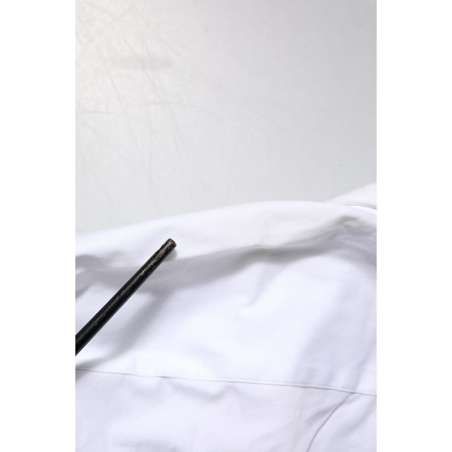 Dolce & Gabbana White GOLD Cotton Collared Dress Shirt Top